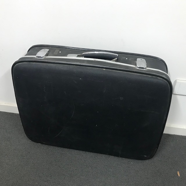 SUITCASE, Medium Black Hardcase 1970-80s